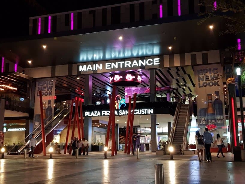 At the entrance.
