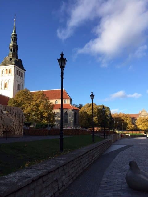 Looking back as you enter the square