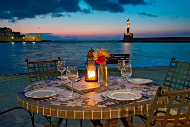 Our first tables....Sea front with magic view!
