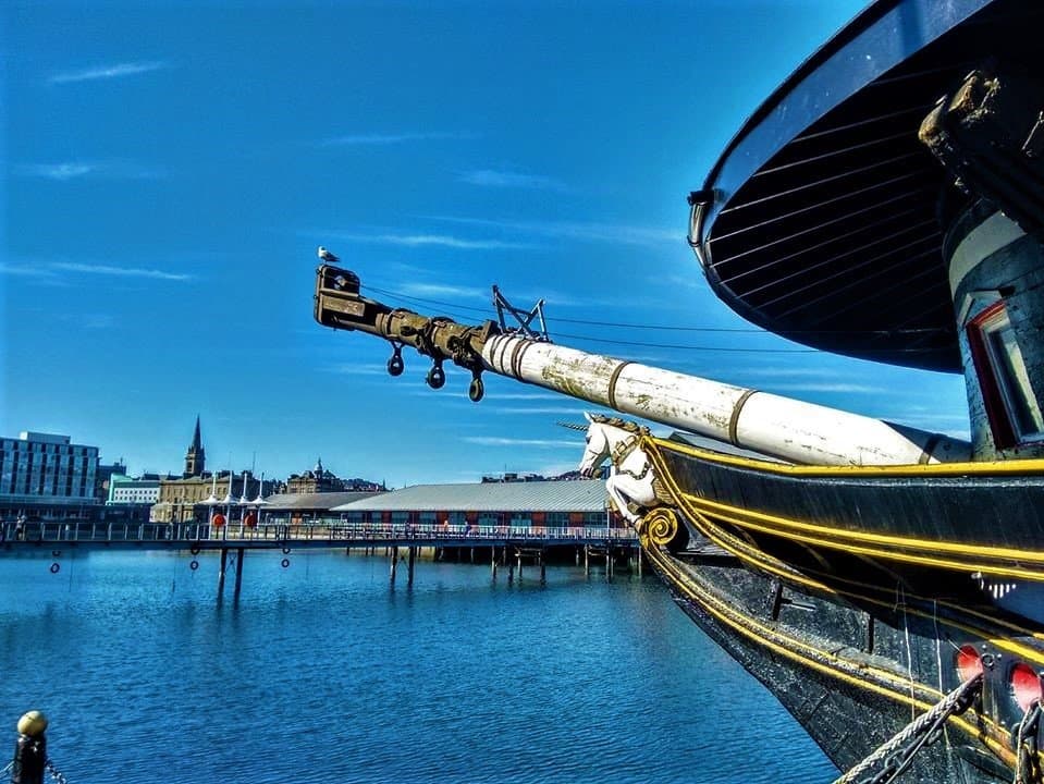 HMS Unicorn in Dundee's historic Victoria Dock