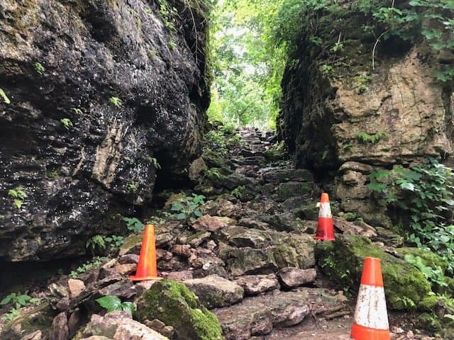 Path leading up from cliff base