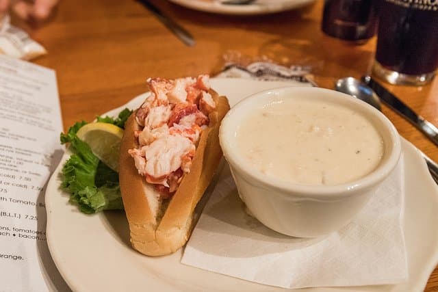 Lobster roll and bisque