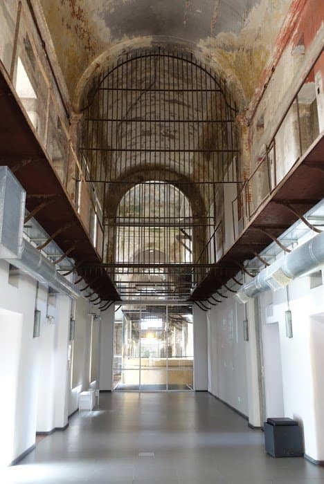 Inside the gallery- exposed ceiling and upper levels. Not accessible.