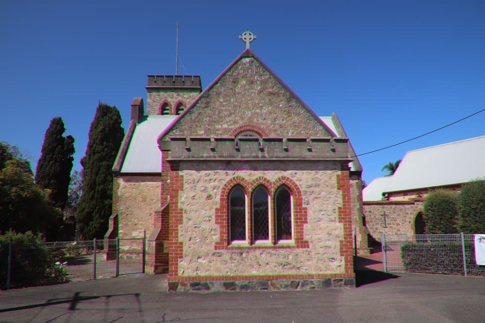 The front of the church