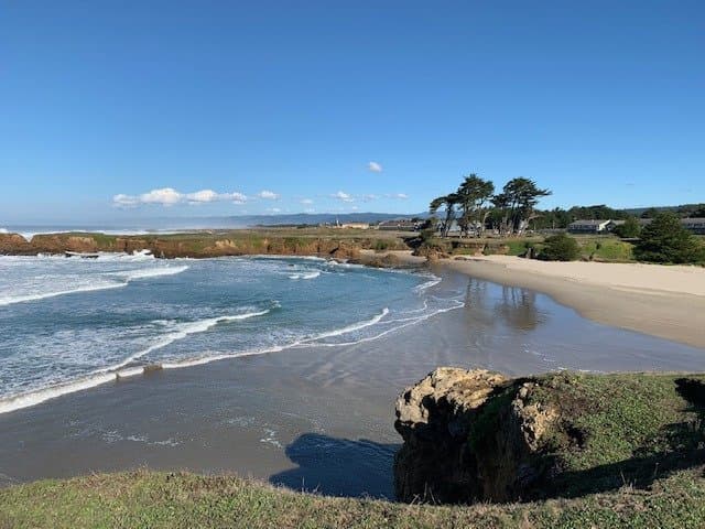 The small beach area