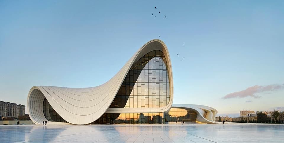 Heydar Aliyev Center by Zaha Hadid ( exterior photo ) 