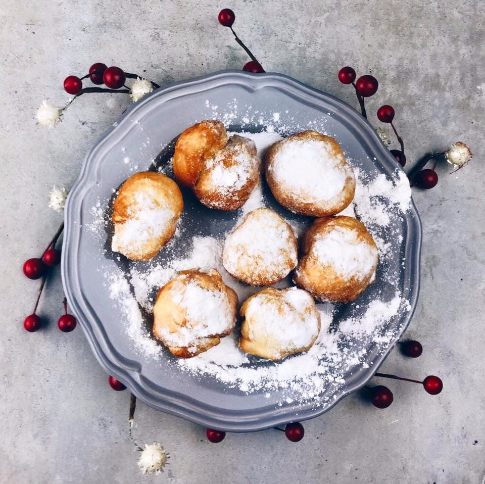 Buhti (small fried balls from our fresh dough). 