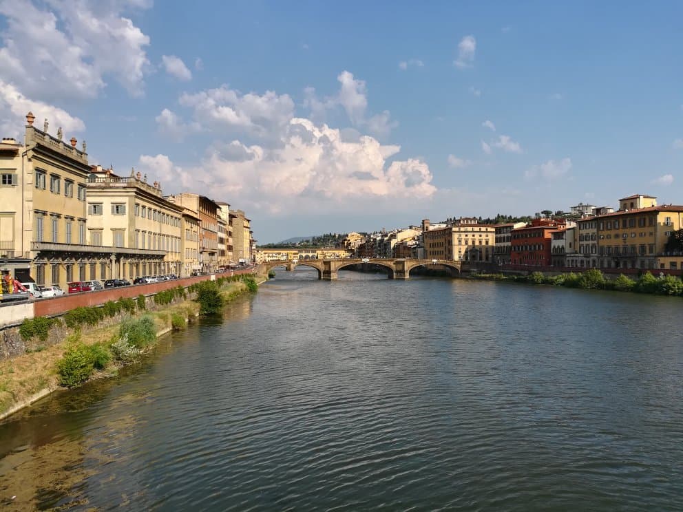 Ponte alla Carraia или "Горбатый Мост", Флоренция, июль.