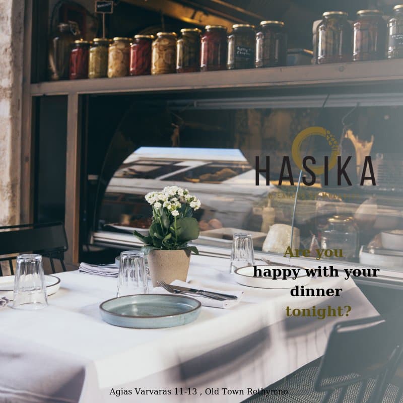 Α photo was taken and depicts the outer left side of Hasika Rethymno restaurant