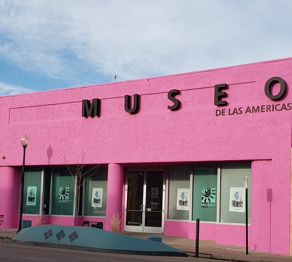 Museo de las Americas is the pink building at 861 Santa Fe Drive, Denver, CO 80204.  Museo has been at the same location since 1991 in the Arts District on Santa Fe.  