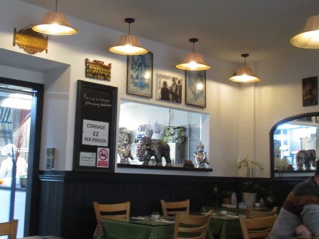 Seating in the restaurant