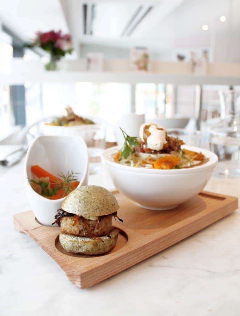 Le Bento, menu salé en 4 mets, servi tous les jours au déjeuner du lundi au dimanche 
Photo David Nakache