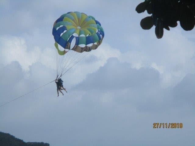 having fun on the island