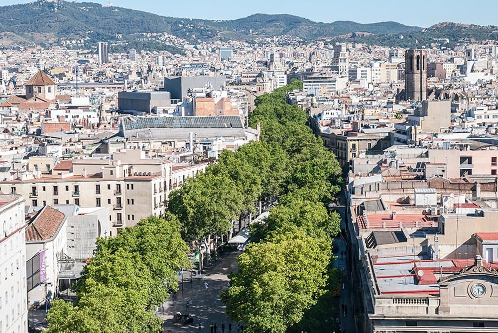 La Rambla vista desde el Monumento de Colon