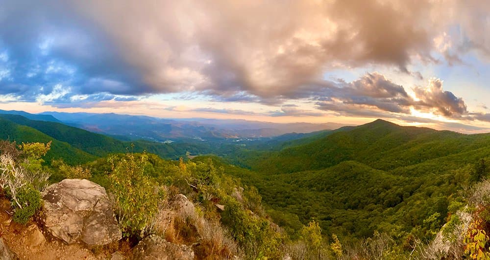 Sunset hike during late summer.