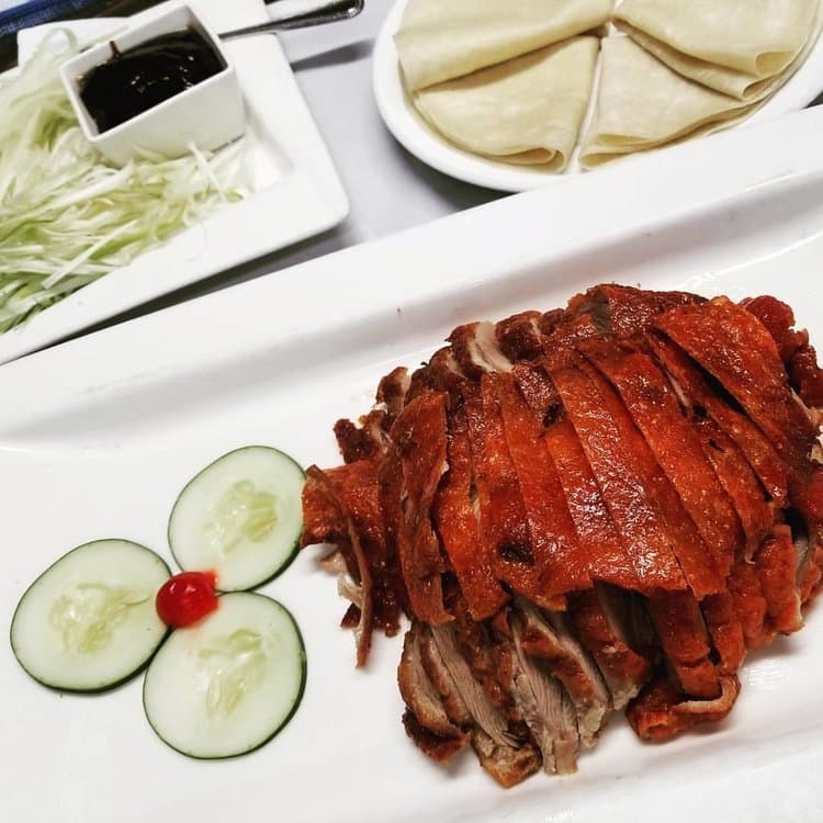 Peking Duck with Pancakes and Scallions + Cucumbers with Plum Sauce