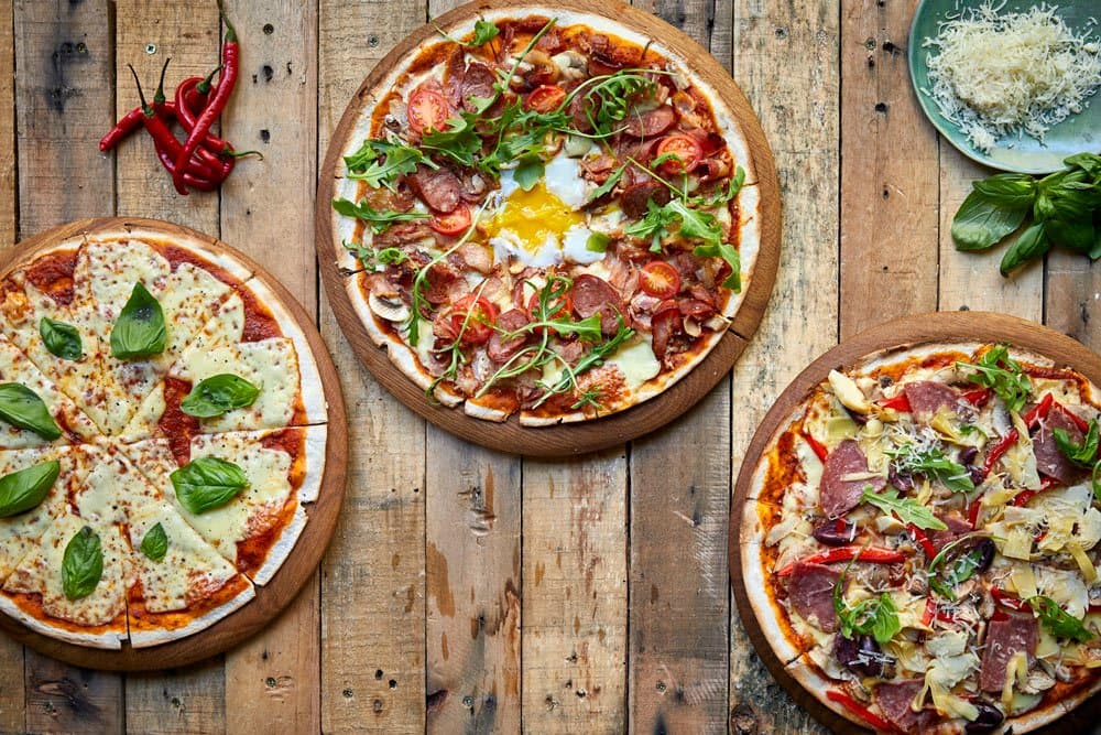 Cafe Roux wood fired pizzas