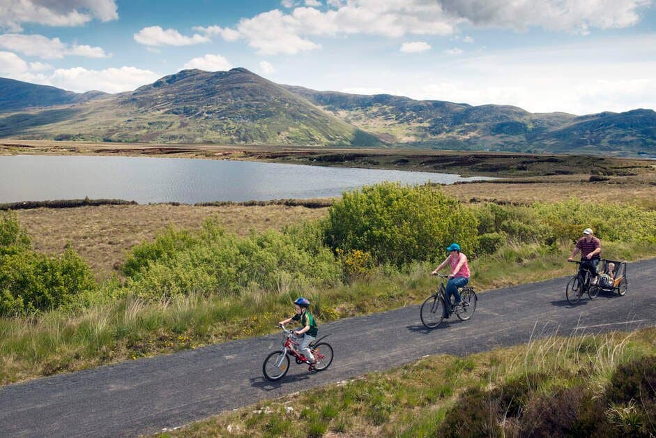 Rent a bike in Westport and make your way along the Great Western Greenway: a 42km stretch of traffic-free cycle track that follows the old Westport to Achill Island Railway. #GreatWesternGreenway