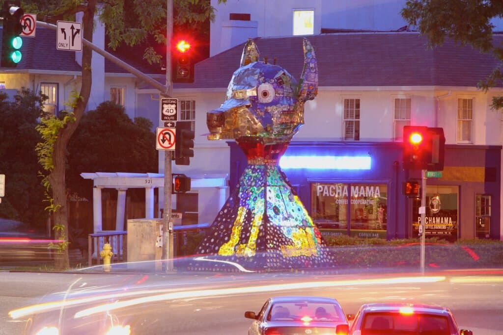 Roy the Dog, a beacon for the community. He welcomes you into the gallery.