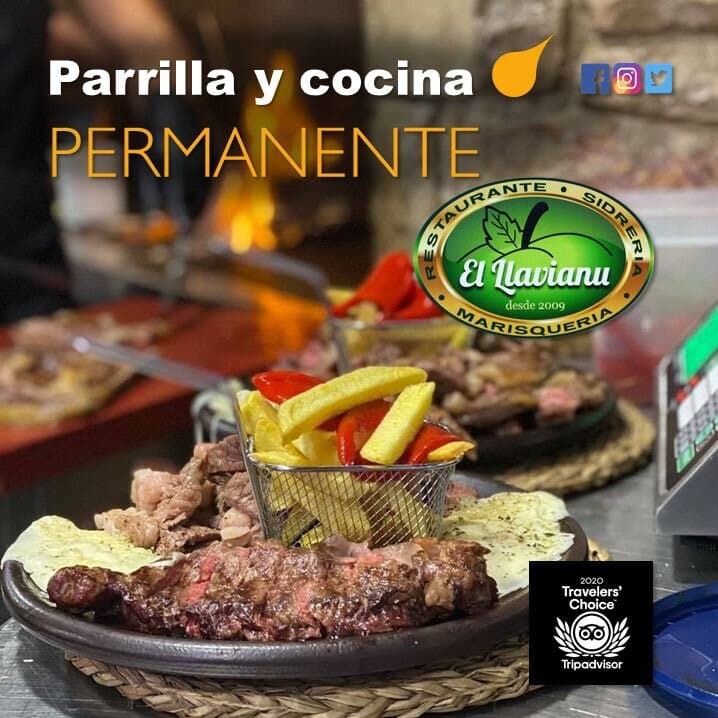 Parrilla y cocina permanente. Lunes,Jueves, Viernes, Sabado y Domingo.