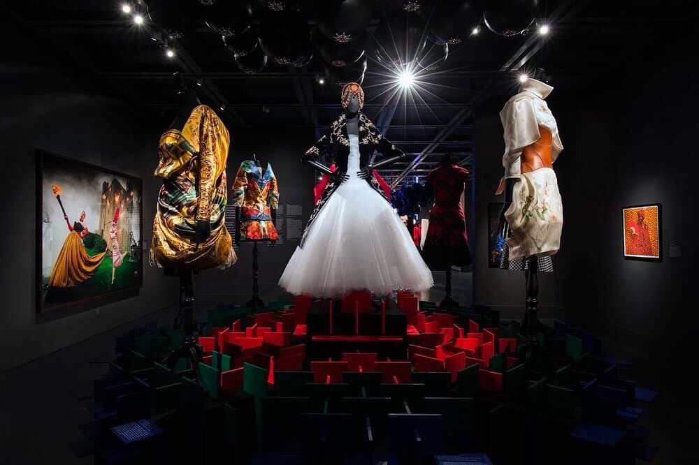 Installation view from "A Queen Within: Adorned Archetypes" featuring Alexander McQueen