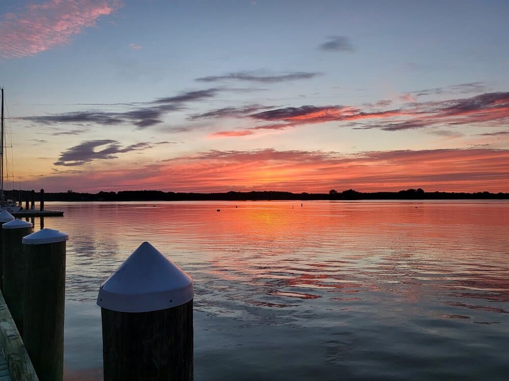 sunset at the dock