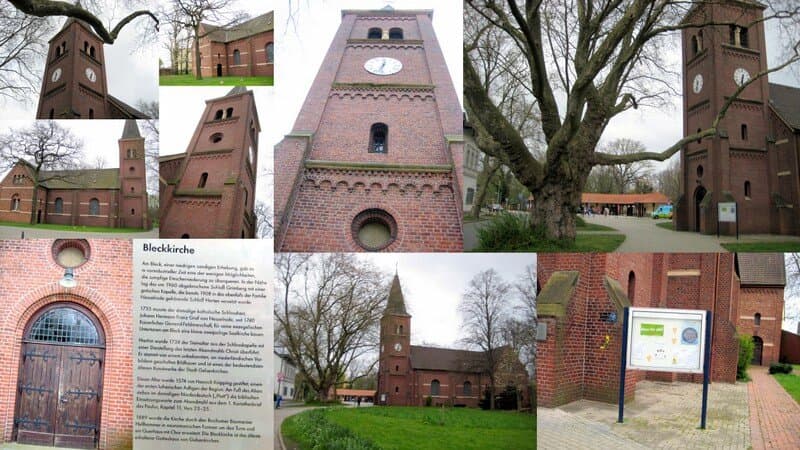 Collage:
Teilansicht der wohl ältesten erhaltenen evangelischen Kirche in Gelsenkirchen...