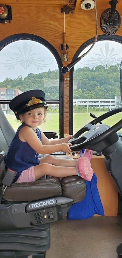 The driver let our granddaughter "drive" the trolley as we were leaving!  <3  