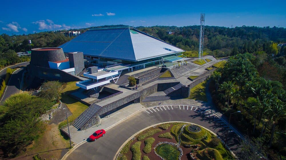 Vista aérea de Tlaqná Centro Cultural, ubicado dentro del Campus para la Cultura, las Artes y el Deporte.