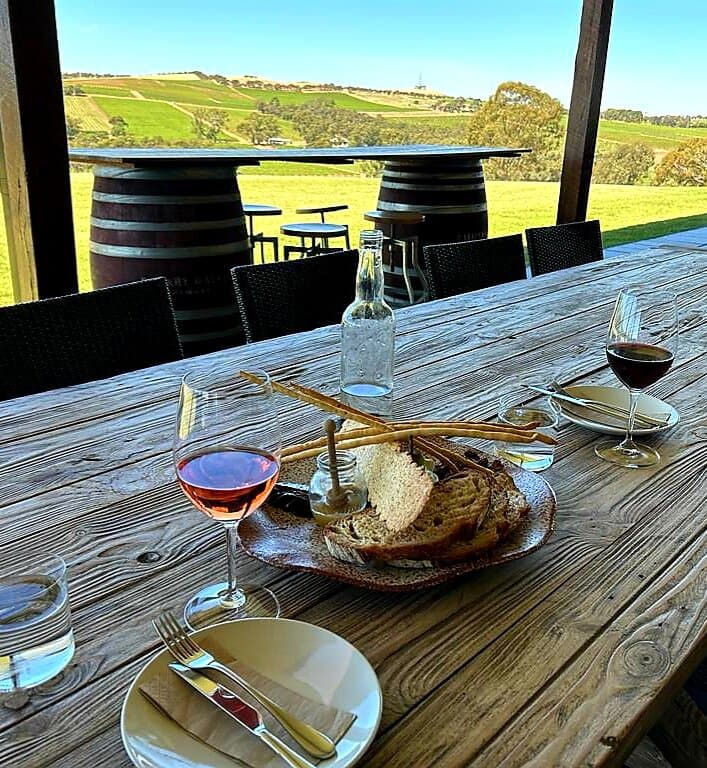 A relaxing lunch on the hill.