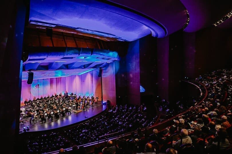 An orchestral concert at the Lied Center