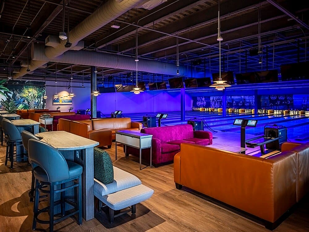 Plush bowling experience at Pinstripes Orlando 