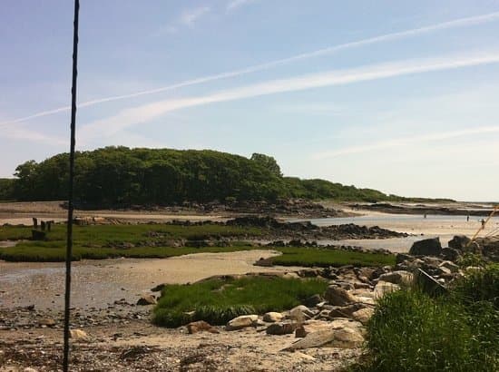 low tide season you can walk across to the island.