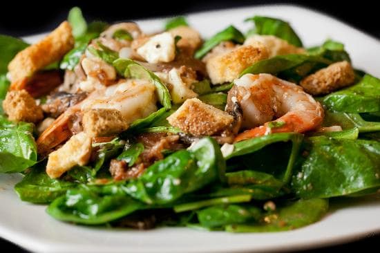 Warm Spinach and Shrimp Salad...What a combination!