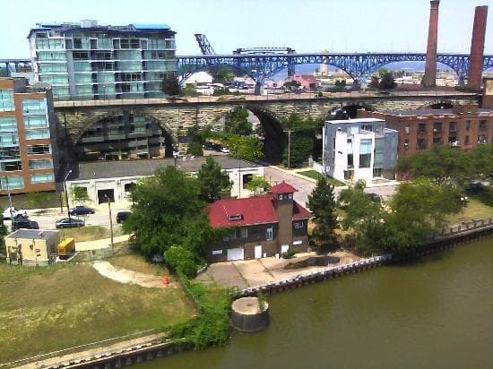 View of Cleveland's Flats taken from the Veterans' Memorial Bridge