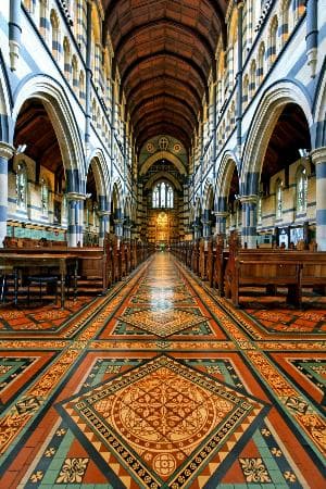 The magnificent interior and floor mosaic.