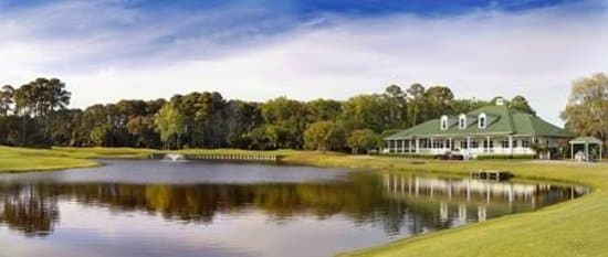 The Clubhouse and 5th green (at left)