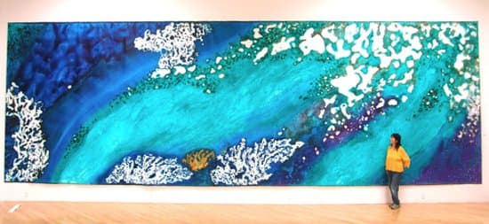 Marlene Yu with Undercurrent painting 