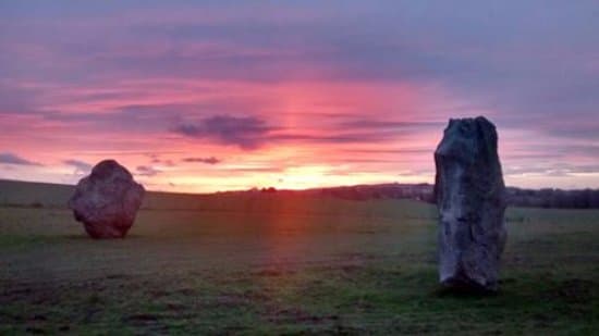 West Kennet Avenue at sunset