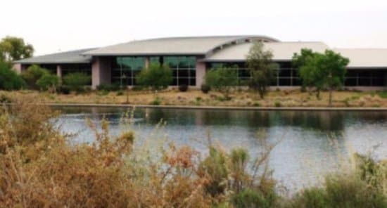 Gilbert Library from the Riparian Preserve