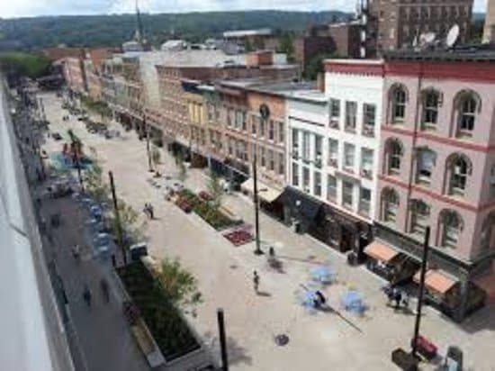 The Ithaca Commons is home to dozens of independently owned and operated shops and restaurants. 