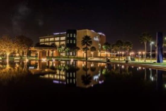 McAllen Performing Arts Center has beautiful grounds with spacious, lighted parking.