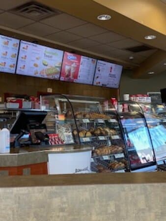 The menu, donuts and pastries.