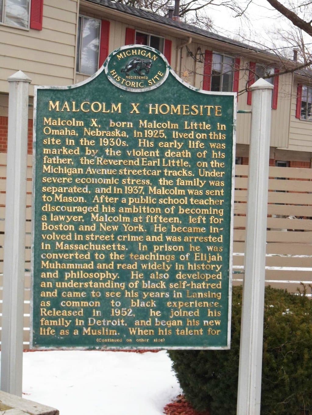                   Malcolm X marker - Lansing, MI
                