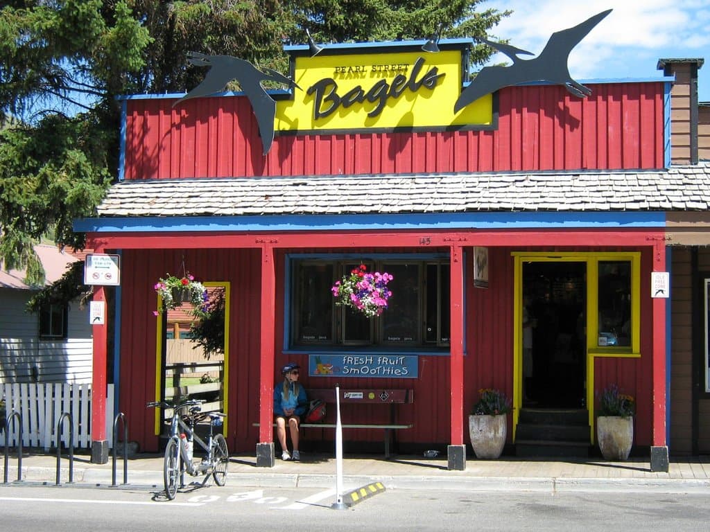 Jackson location in summer with designated bike parking