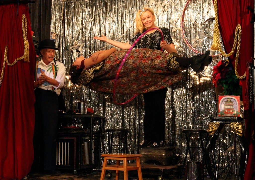 Dorothy Dietrich levitates an audience member