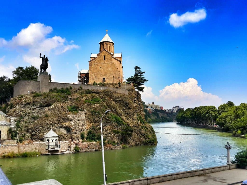 Metekhi Cathedral from Metekhi Bridge
