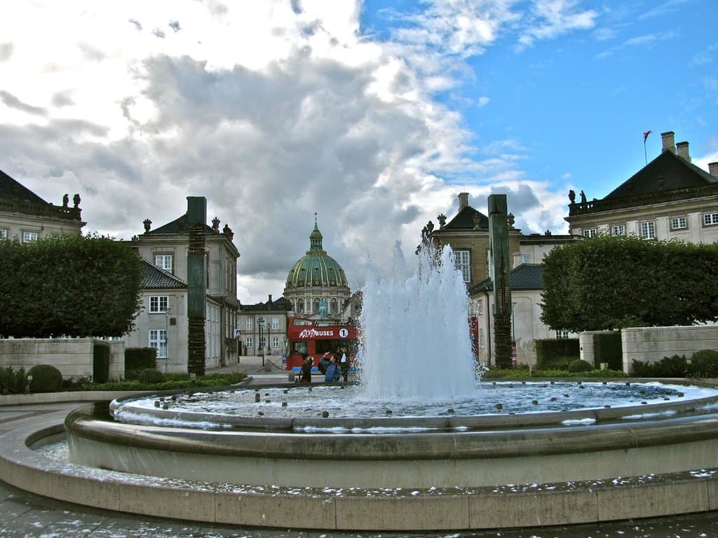 Fountain and church