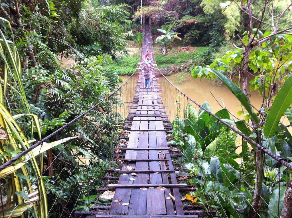 A suspension bridge over Moyog River