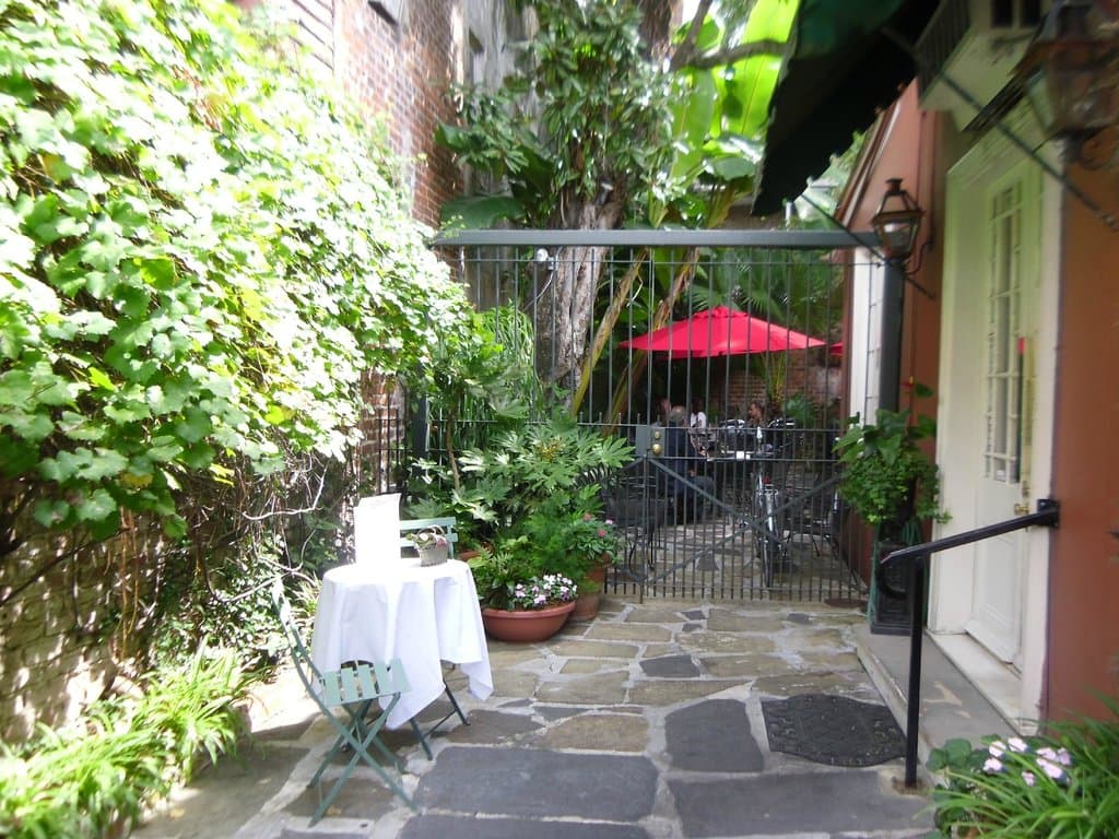 Bayona's side entrance with the courtyard seen out back
